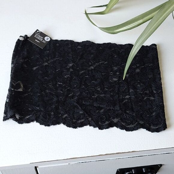 New With Tag Style101 Ganz Size‎ Small Black Lace Bandeau - Picture 2 of 7